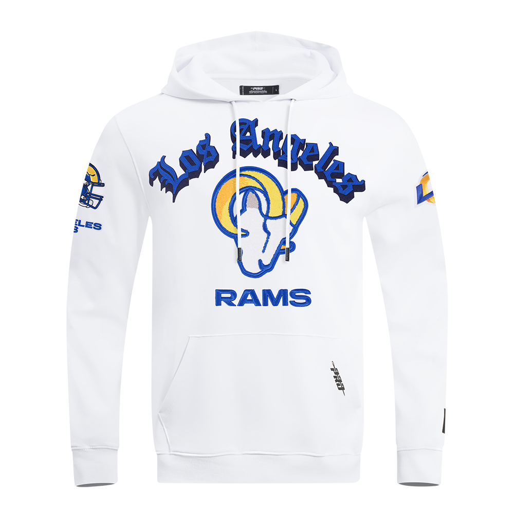 NFL LOS ANGELES RAMS OLD ENGLISH CHANDAIL À CAPUCHON POUR HOMME (BLANC)