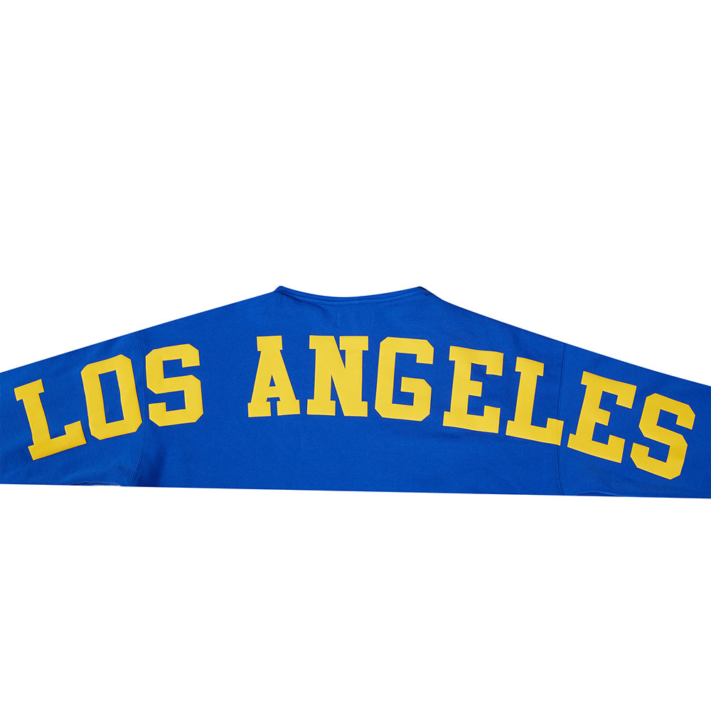 NFL LOS ANGELES RAMS WINGSPAN MEN'S DROP SHOULDER FLC PO HOODIE (ROYAL BLUE)