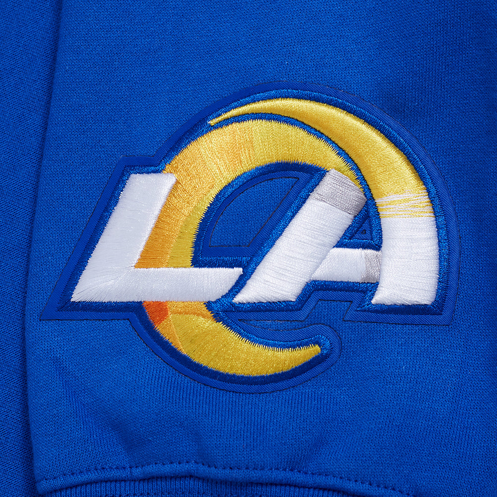NFL LOS ANGELES RAMS WINGSPAN MEN'S DROP SHOULDER FLC PO HOODIE (ROYAL BLUE)