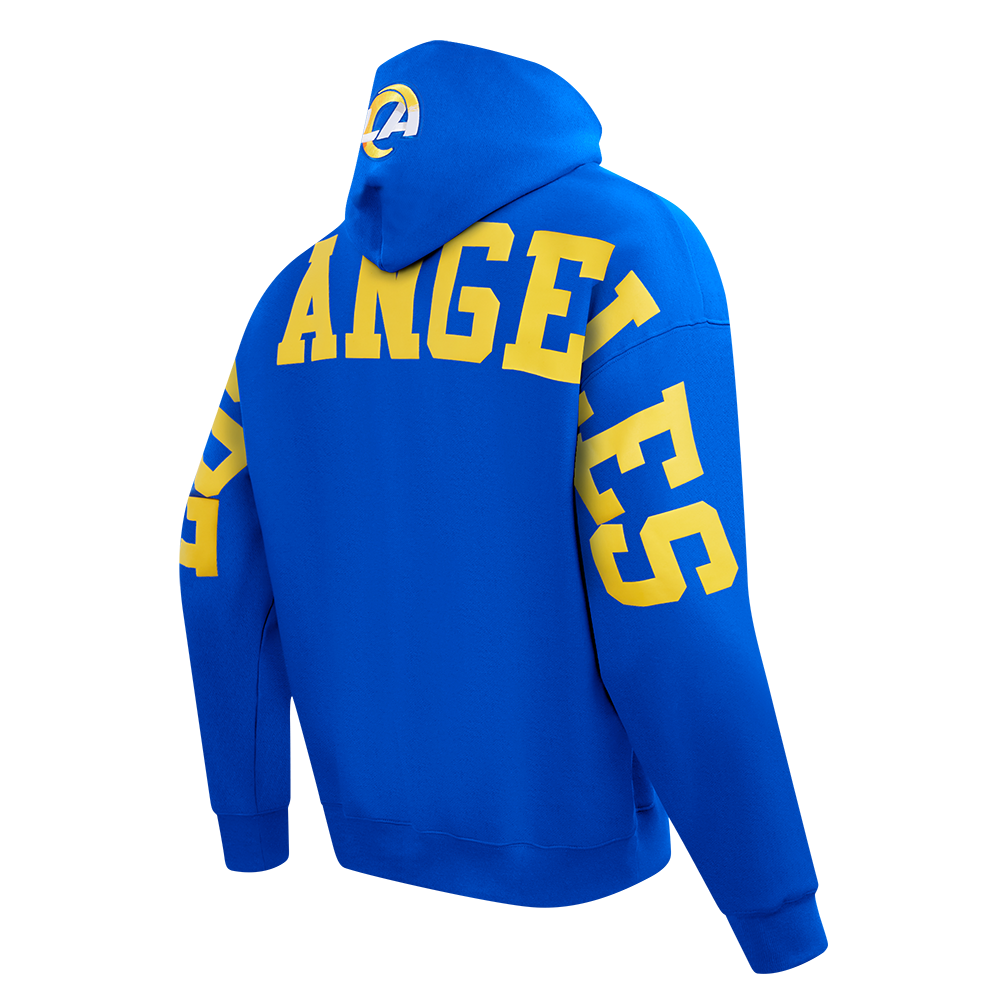 NFL LOS ANGELES RAMS WINGSPAN MEN'S DROP SHOULDER FLC PO HOODIE (ROYAL BLUE)