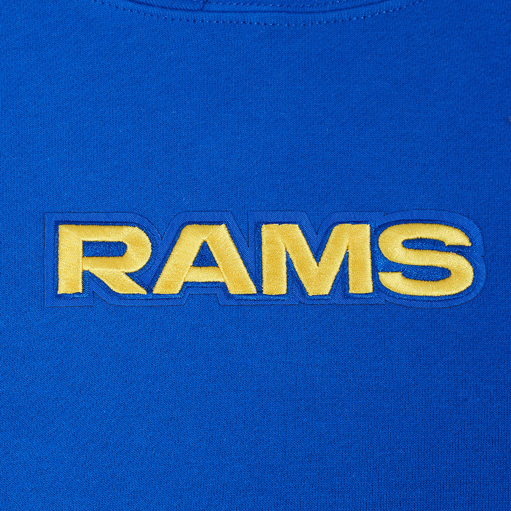 NFL LOS ANGELES RAMS WINGSPAN MEN'S DROP SHOULDER FLC PO HOODIE (ROYAL BLUE)