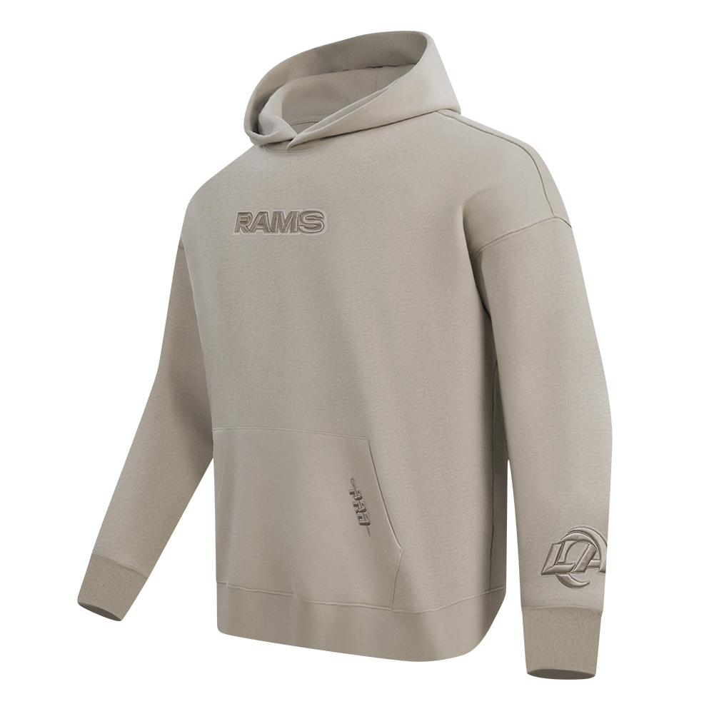 NFL LOS ANGELES RAMS WINGSPAN MEN'S DROP SHOULDER FLC PO HOODIE (TAUPE)