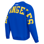 NFL LOS ANGELES RAMS WINGSPAN MEN'S DROP SHOULDER FLC CREWNECK (ROYAL BLUE)