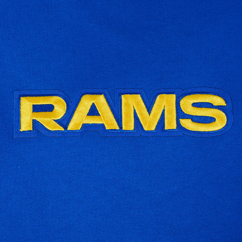 NFL LOS ANGELES RAMS WINGSPAN MEN'S DROP SHOULDER FLC CREWNECK (ROYAL BLUE)