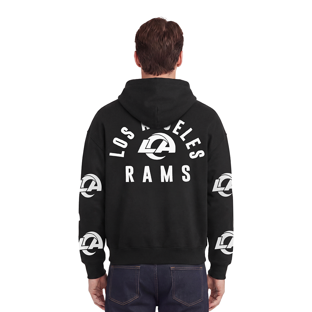 NFL LOS ANGELES RAMS MEN'S FULL ZIP HOODIE (BLACK)