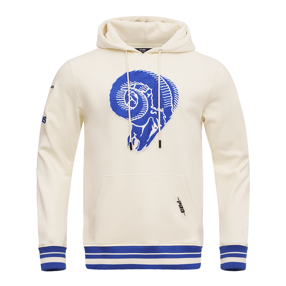 NFL LOS ANGELES RAMS RETRO CLASSIC CHANDAIL À CAPUCHON POUR HOMME (COQUILLE D'ŒUF/BLEU ROYAL)