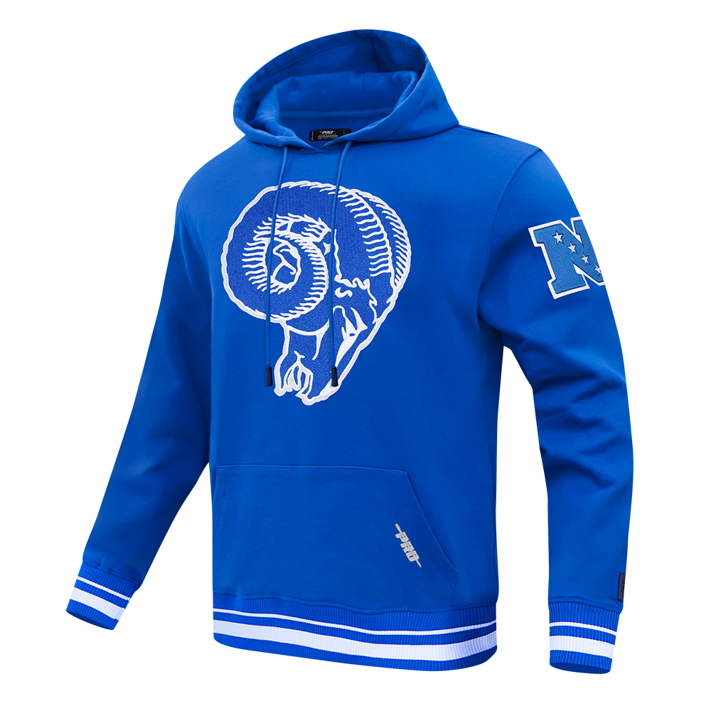 NFL LOS ANGELES RAMS RETRO CLASSIC MEN'S PULLOVER HOODIE (ROYAL BLUE)