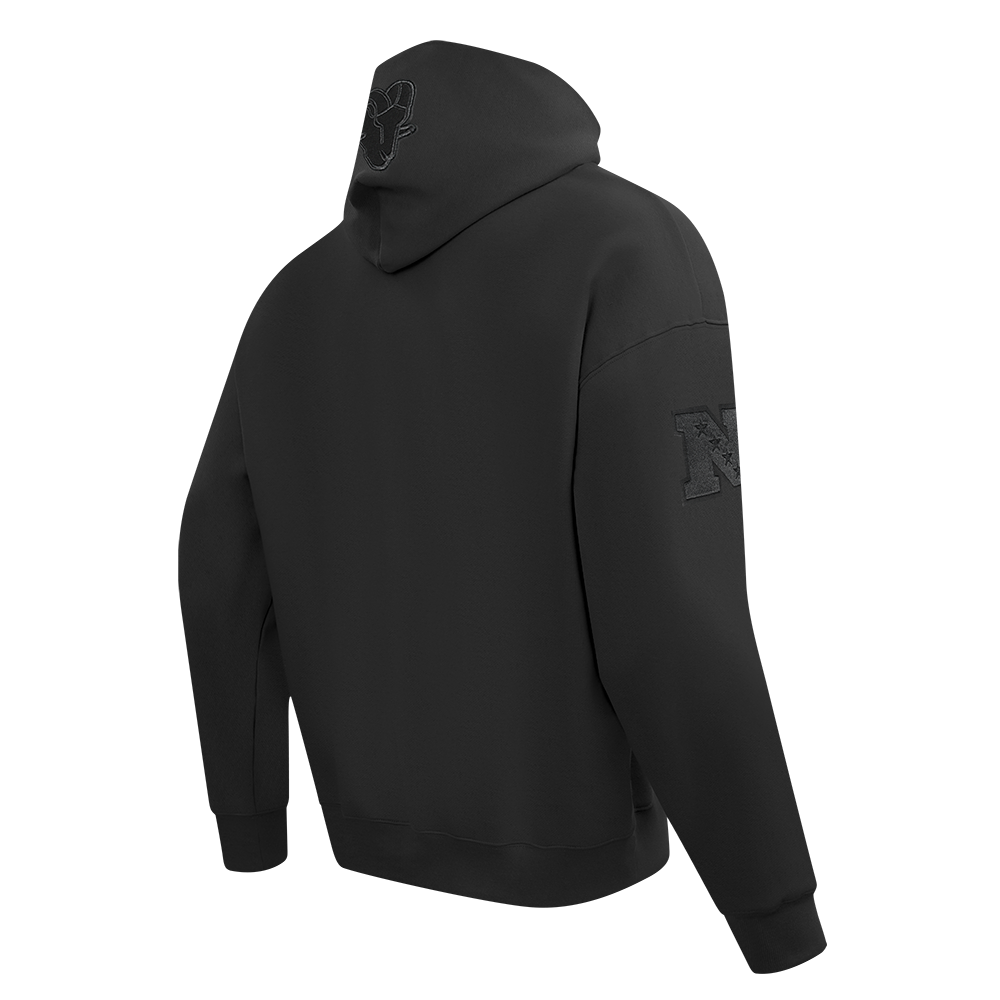 NFL LOS ANGELES RAMS NEUTRAL DROP SHOULDER PO HOODIE (BLACK)
