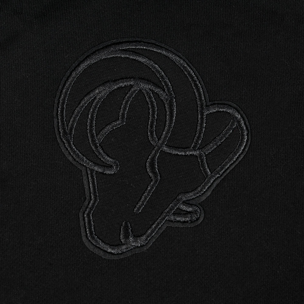 NFL LOS ANGELES RAMS NEUTRAL DROP SHOULDER PO HOODIE (BLACK)
