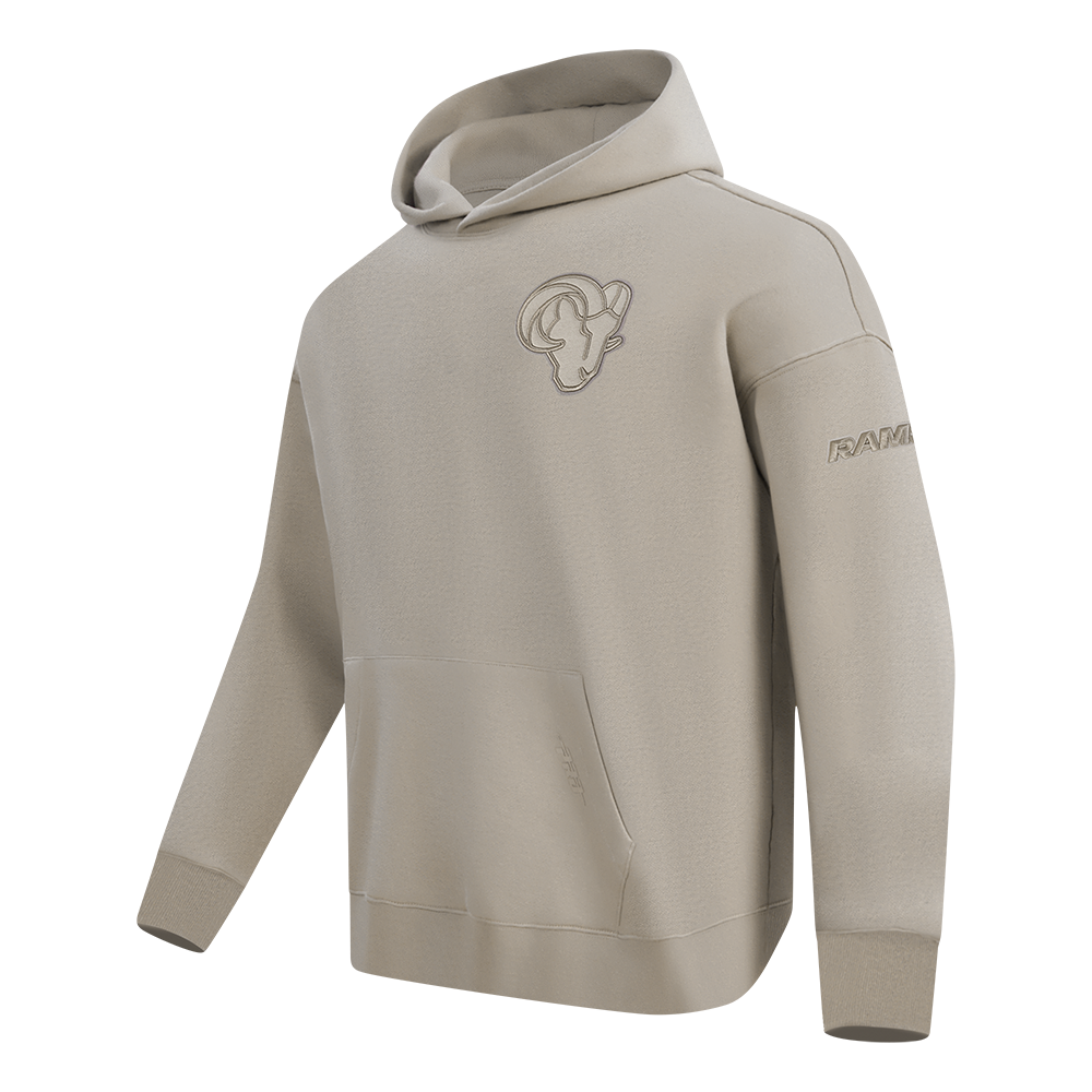 NFL LOS ANGELES RAMS NEUTRAL DROP SHOULDER PO HOODIE (TAUPE)