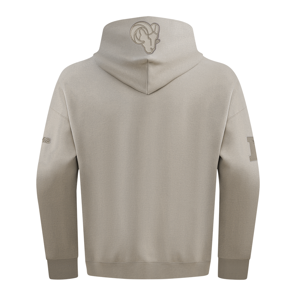 NFL LOS ANGELES RAMS NEUTRAL DROP SHOULDER PO HOODIE (TAUPE)