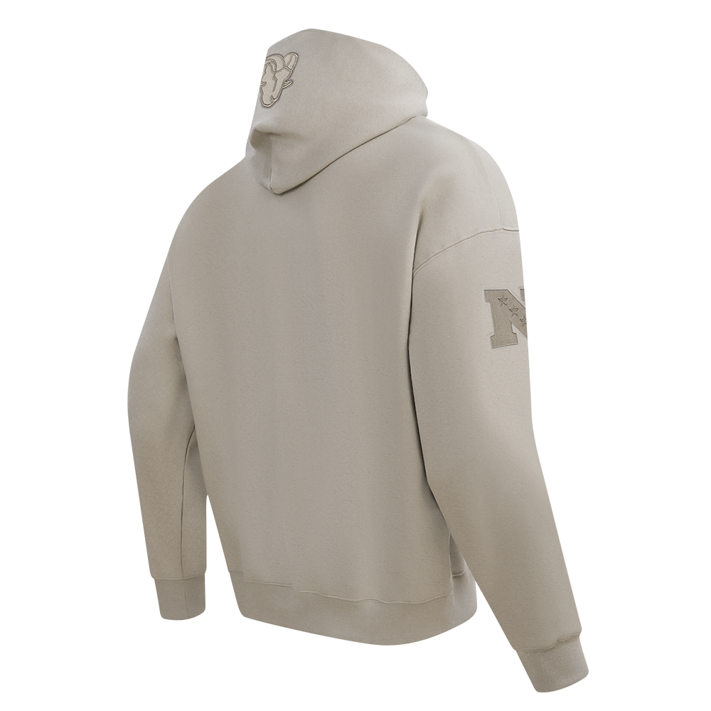 NFL LOS ANGELES RAMS NEUTRAL DROP SHOULDER PO HOODIE (TAUPE)