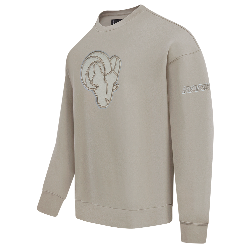 NFL LOS ANGELES RAMS NEUTRAL DROP SHOULDER CREWNECK (TAUPE)