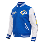 NFL LOS ANGELES RAMS SCRIPT TAIL MEN'S VARSITY JACKET (ROYAL BLUE/WHITE)