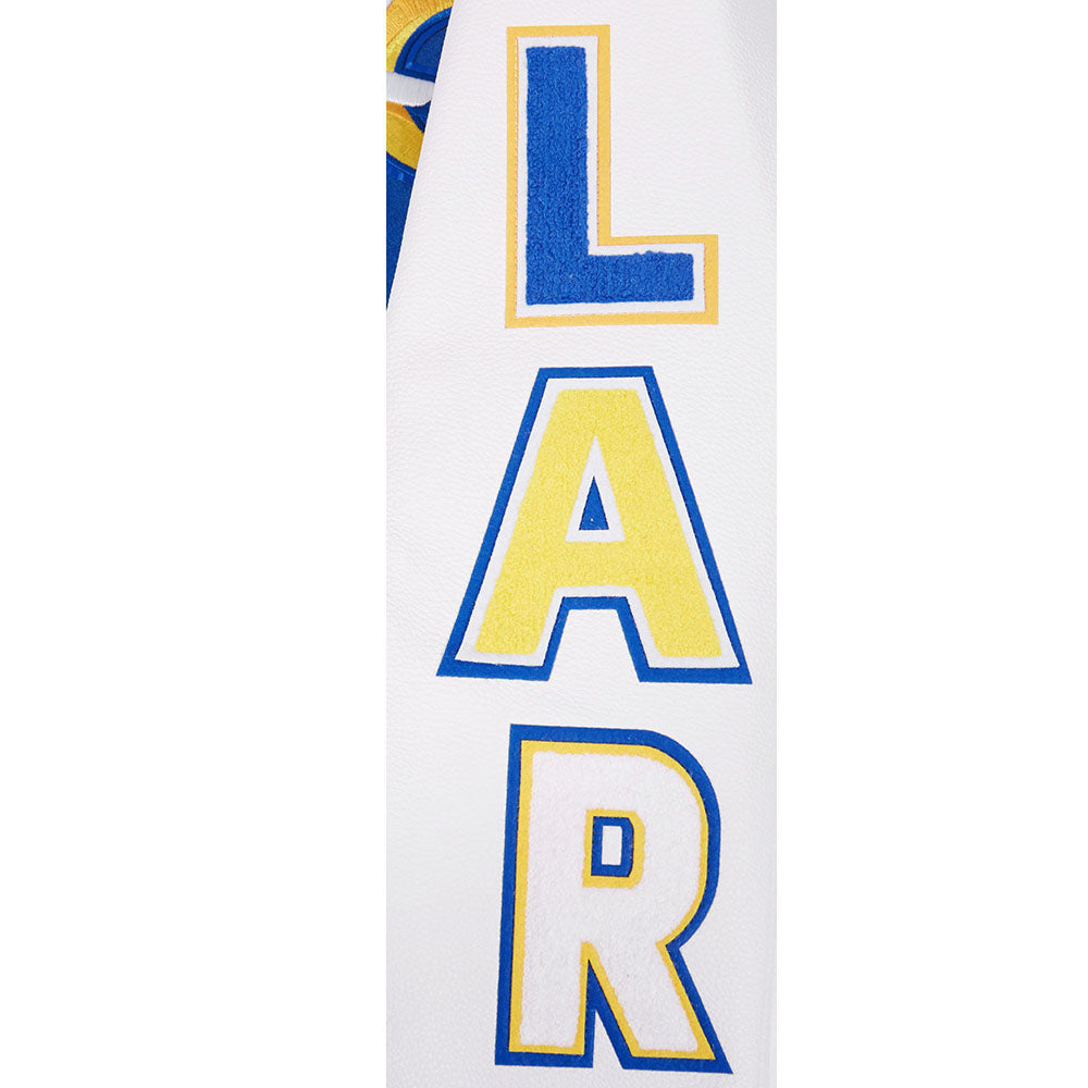 NFL LOS ANGELES RAMS SCRIPT TAIL MEN'S VARSITY JACKET (ROYAL BLUE/WHITE)