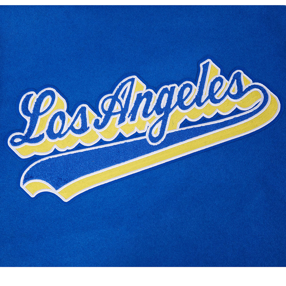NFL LOS ANGELES RAMS SCRIPT TAIL MEN'S VARSITY JACKET (ROYAL BLUE/WHITE)