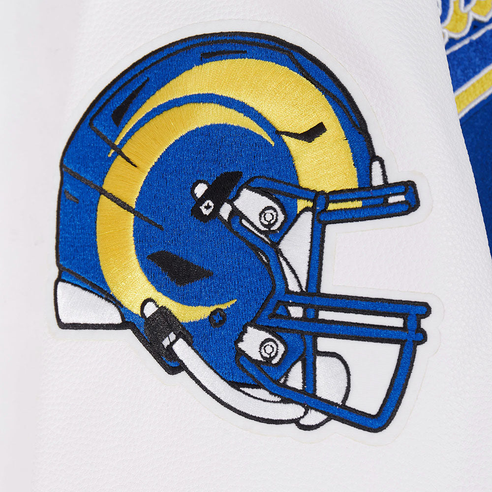 NFL LOS ANGELES RAMS SCRIPT TAIL MEN'S VARSITY JACKET (ROYAL BLUE/WHITE)