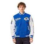 NFL LOS ANGELES RAMS SCRIPT TAIL MEN'S VARSITY JACKET (ROYAL BLUE/WHITE)