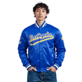 NFL LOS ANGELES RAMS SCRIPT TAIL MEN'S SATIN JACKET (ROYAL BLUE)