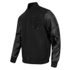 NFL LOS ANGELES RAMS TRIPLE BLACK MEN'S WOOL VARSITY JACKET (TRIPLE BLACK MEN'S)