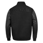 NFL LOS ANGELES RAMS TRIPLE BLACK MEN'S WOOL VARSITY JACKET (TRIPLE BLACK MEN'S)