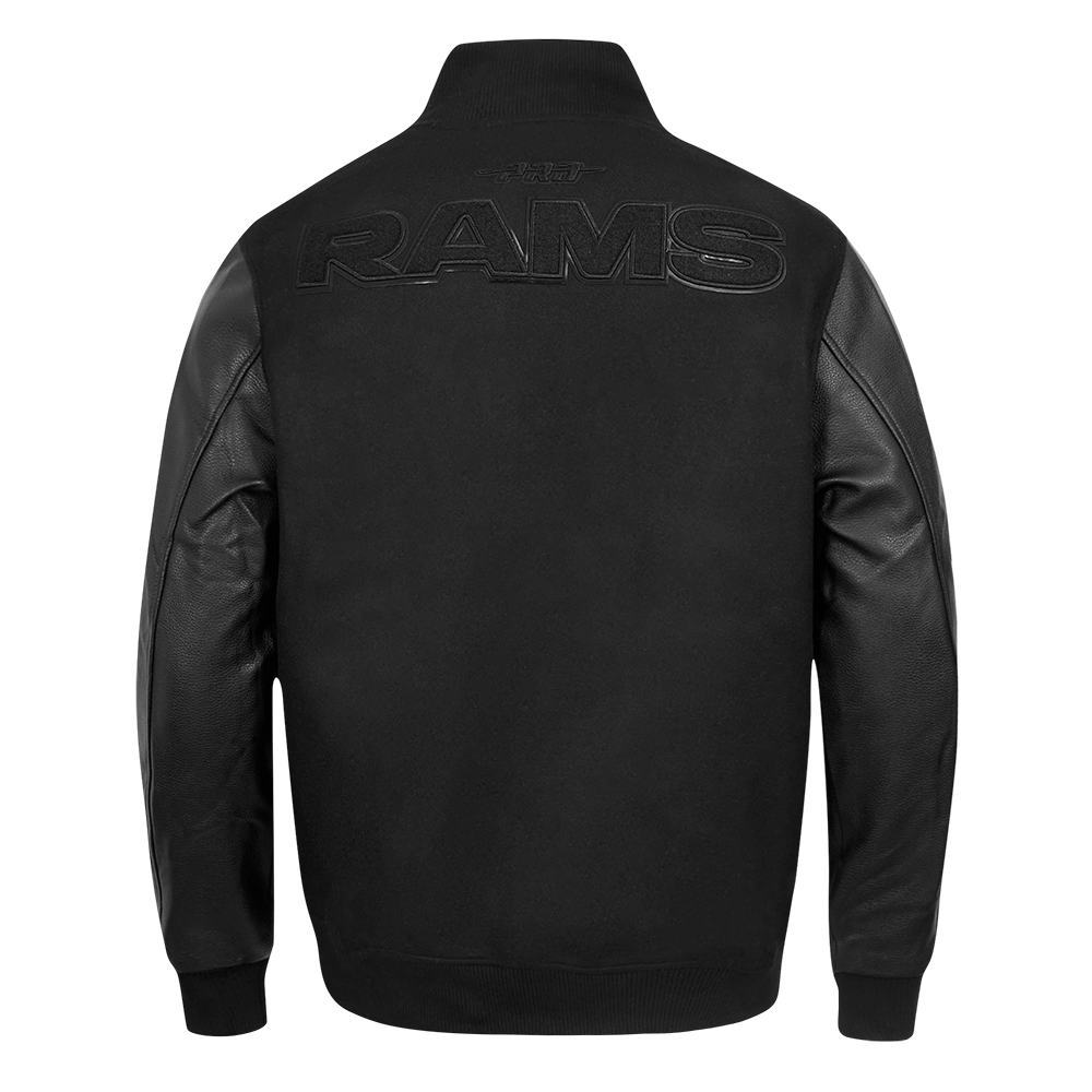 NFL LOS ANGELES RAMS TRIPLE BLACK MEN'S WOOL VARSITY JACKET (TRIPLE BLACK MEN'S)