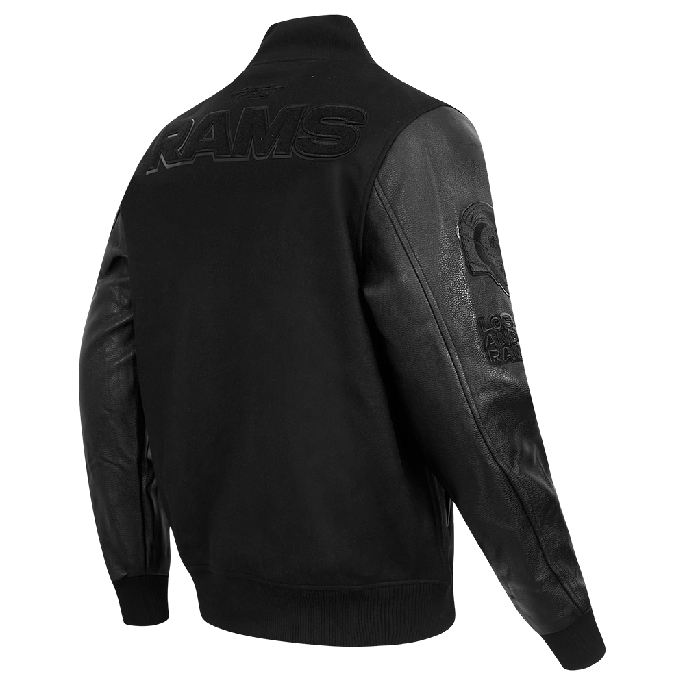 NFL LOS ANGELES RAMS TRIPLE BLACK MEN'S WOOL VARSITY JACKET (TRIPLE BLACK MEN'S)