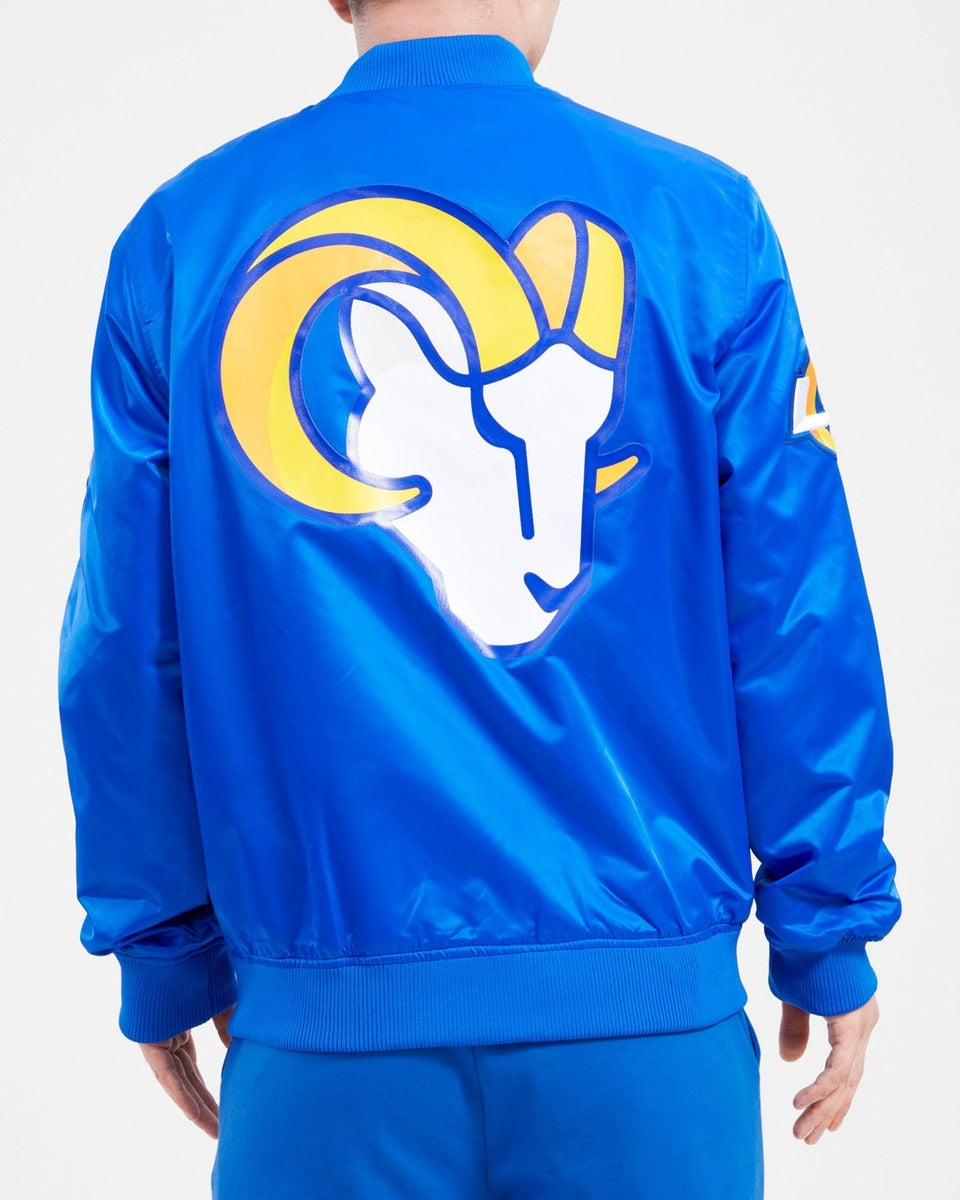 NFL LOS ANGELES RAMS BIG LOGO MEN'S SATIN JACKET (ROYAL BLUE)