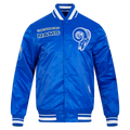 NFL LOS ANGELES RAMS RETRO CLASSIC MEN'S RIB SATIN JACKET (ROYAL BLUE)