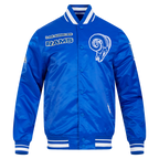 NFL LOS ANGELES RAMS RETRO CLASSIC MEN'S RIB SATIN JACKET (ROYAL BLUE)