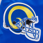 NFL LOS ANGELES RAMS RETRO CLASSIC MEN'S RIB SATIN JACKET (ROYAL BLUE)