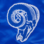 NFL LOS ANGELES RAMS RETRO CLASSIC MEN'S RIB SATIN JACKET (ROYAL BLUE)