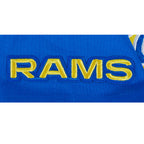NFL LOS ANGELES RAMS SCRIPT TAIL T-SHIRT EN JERSEY SIMPLE À COUPE CARRÉE POUR FEMME (BLEU ROYAL)