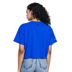 NFL LOS ANGELES RAMS SCRIPT TAIL T-SHIRT EN JERSEY SIMPLE À COUPE CARRÉE POUR FEMME (BLEU ROYAL)