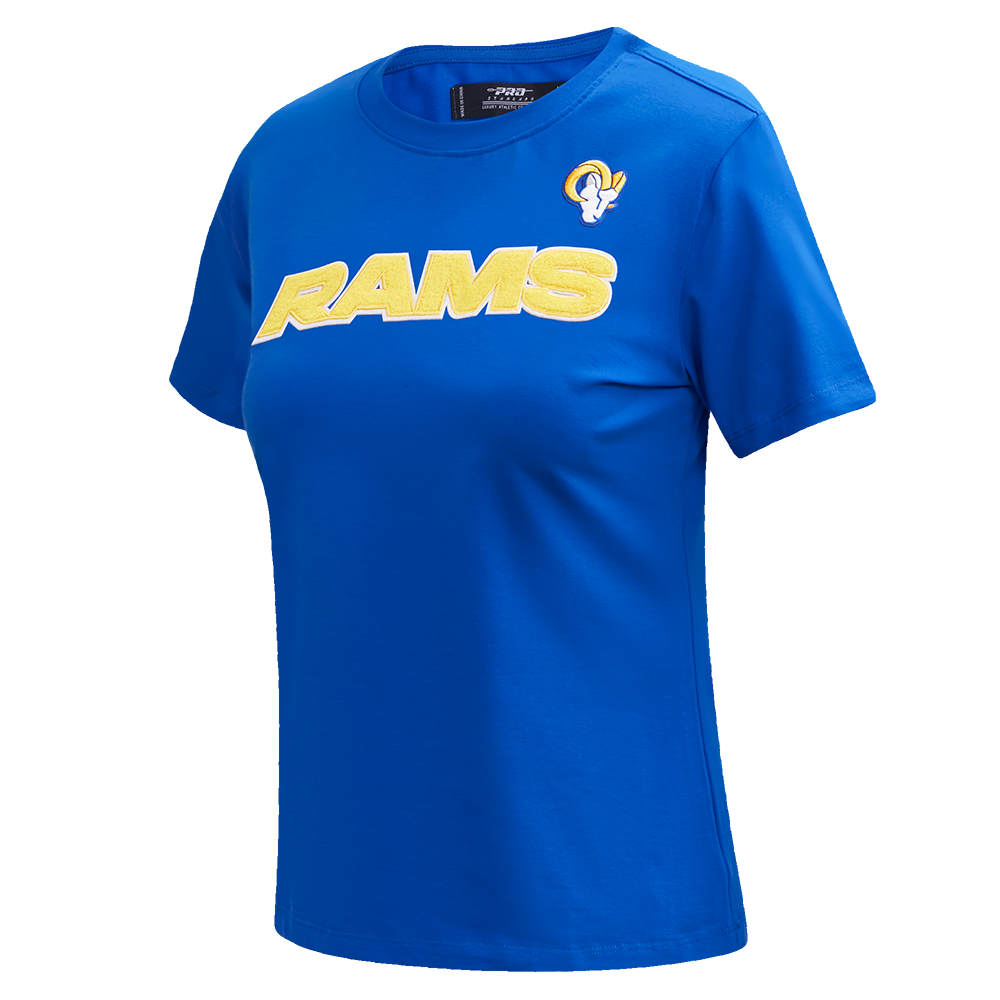 NFL LOS ANGELES RAMS CLASSIC SHORT SLEEVE WOMEN'S SLIM FIT TEE (ROYAL BLUE)