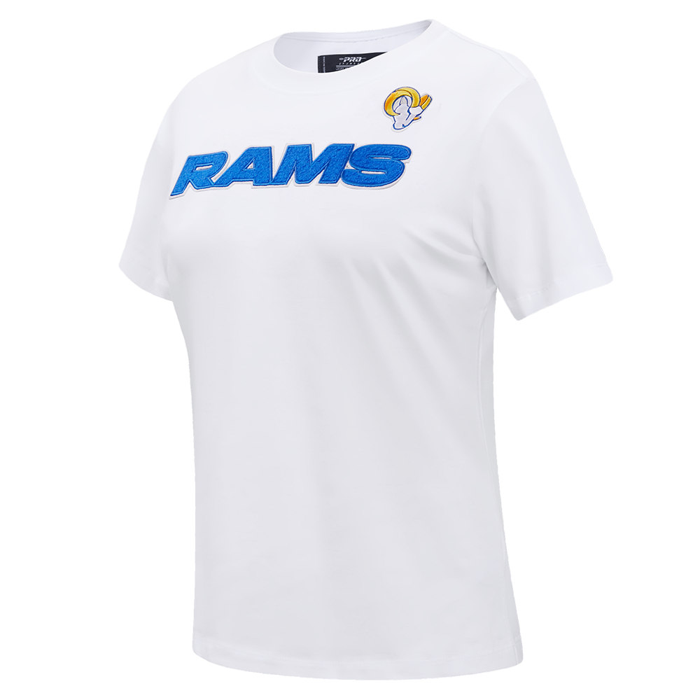 NFL LOS ANGELES RAMS CLASSIC SHORT SLEEVE WOMEN'S SLIM FIT TEE (WHITE)