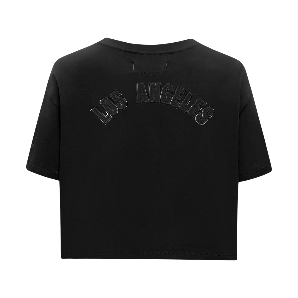 NFL LOS ANGELES RAMS TRIPLE BLACK WOMEN'S SINGLE JERSEY BOXY TEE (TRIPLE BLACK WOMEN'S)