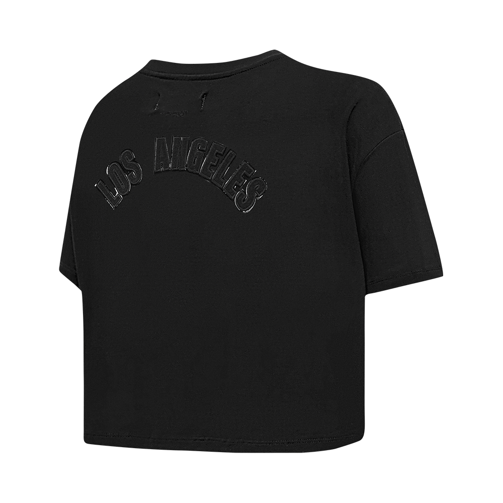 NFL LOS ANGELES RAMS TRIPLE BLACK WOMEN'S SINGLE JERSEY BOXY TEE (TRIPLE BLACK WOMEN'S)