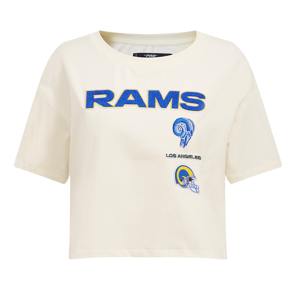 NFL LOS ANGELES RAMS RETRO CLASSIC WOMEN'S BOXY TEE (EGGSHELL)