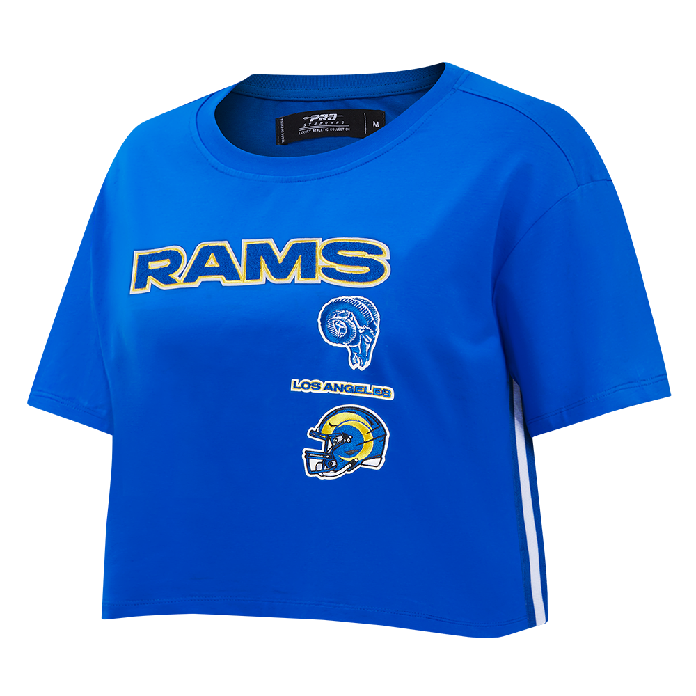 NFL LOS ANGELES RAMS RETRO CLASSIC WOMEN'S BOXY TEE (ROYAL BLUE)