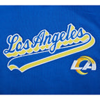 NFL LOS ANGELES RAMS SCRIPT TAIL CHANDAIL À CAPUCHON COURT EN MOLLETON CÔTELÉ POUR FEMME (BLEU ROYAL)