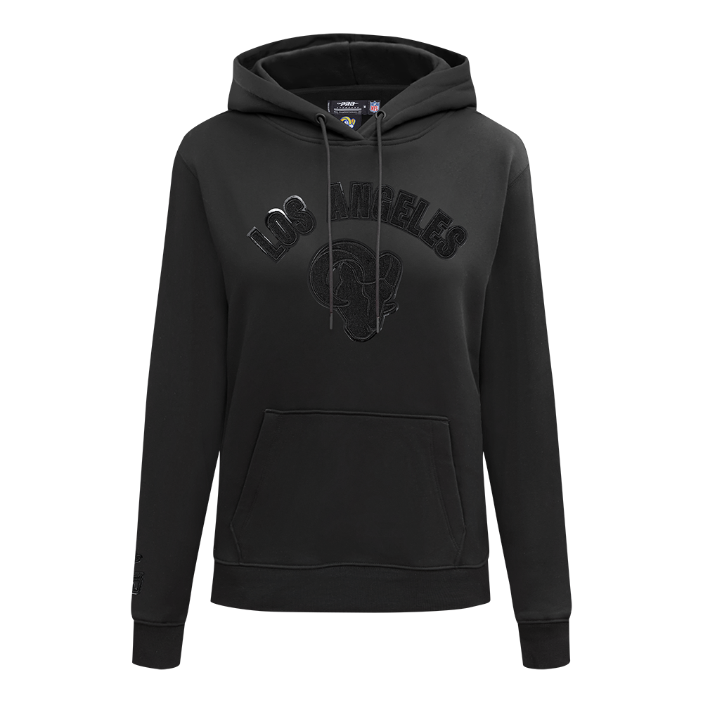 NFL LOS ANGELES RAMS TRIPLE BLACK WOMEN'S FLC PO HOODIE (TRIPLE BLACK WOMEN'S)