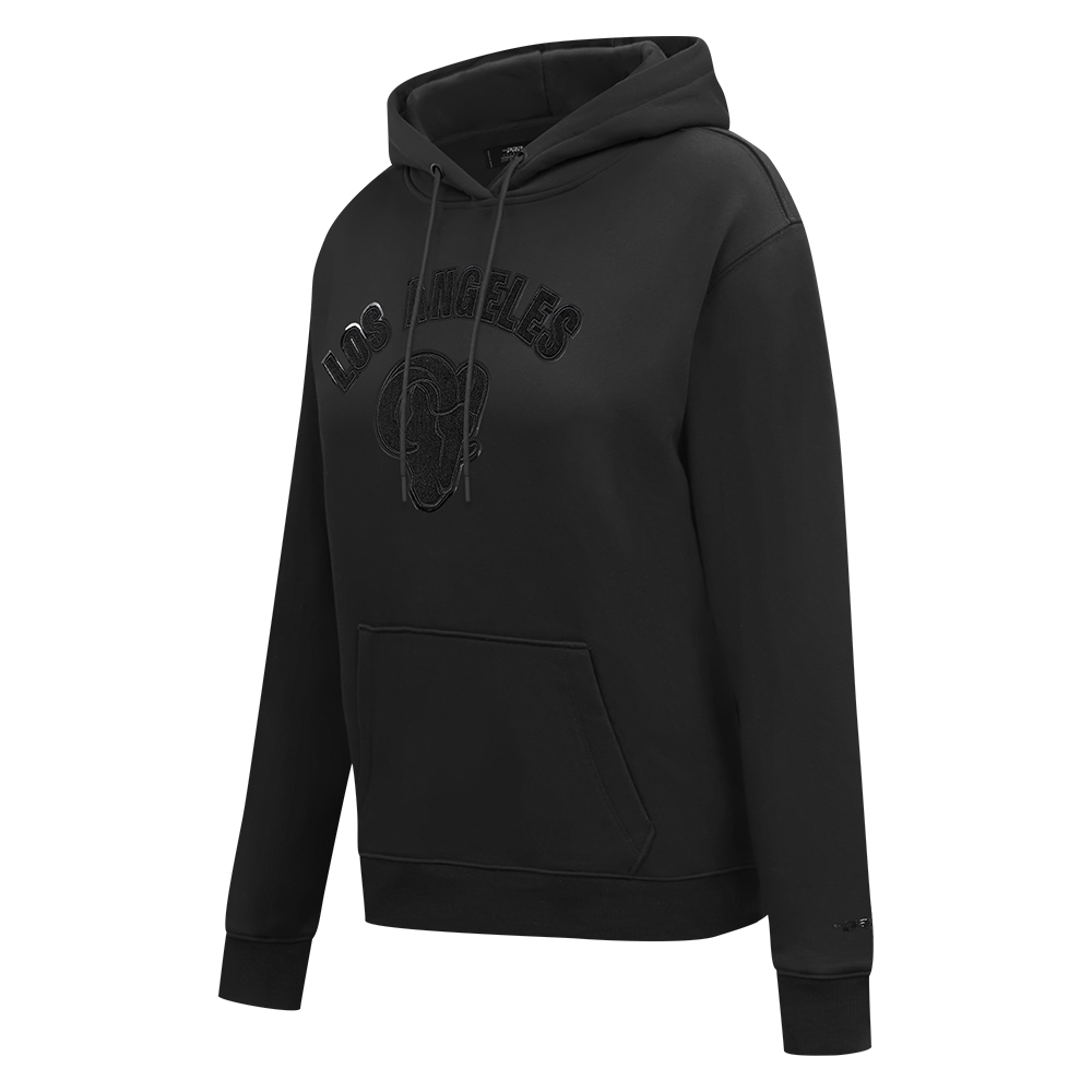 NFL LOS ANGELES RAMS TRIPLE BLACK WOMEN'S FLC PO HOODIE (TRIPLE BLACK WOMEN'S)