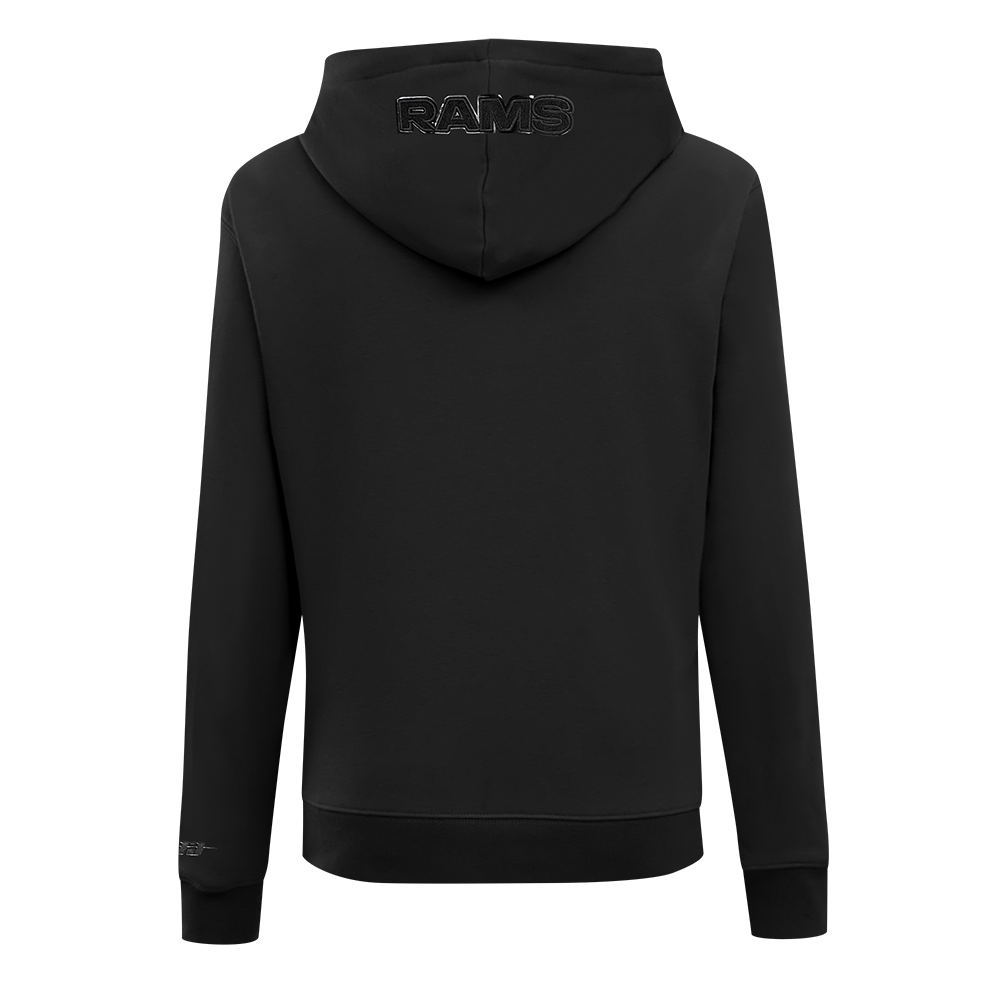 NFL LOS ANGELES RAMS TRIPLE BLACK WOMEN'S FLC PO HOODIE (TRIPLE BLACK WOMEN'S)
