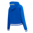 NFL LOS ANGELES RAMS MASHUP WOMEN'S RIB CROPPED PO HOODIE (ROYAL BLUE)
