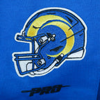 NFL LOS ANGELES RAMS MASHUP WOMEN'S RIB CROPPED PO HOODIE (ROYAL BLUE)