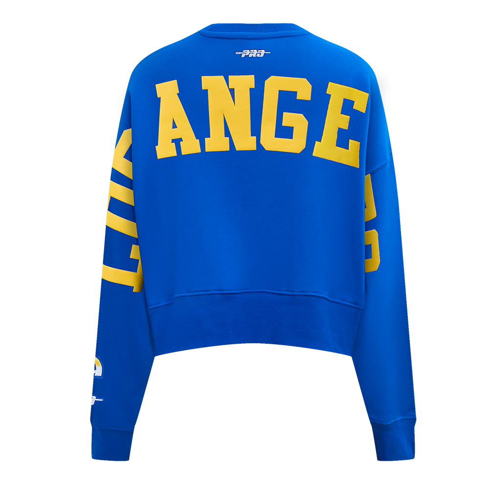 NFL LOS ANGELES RAMS WINGSPAN WOMEN'S FLC CREWNECK (ROYAL BLUE)