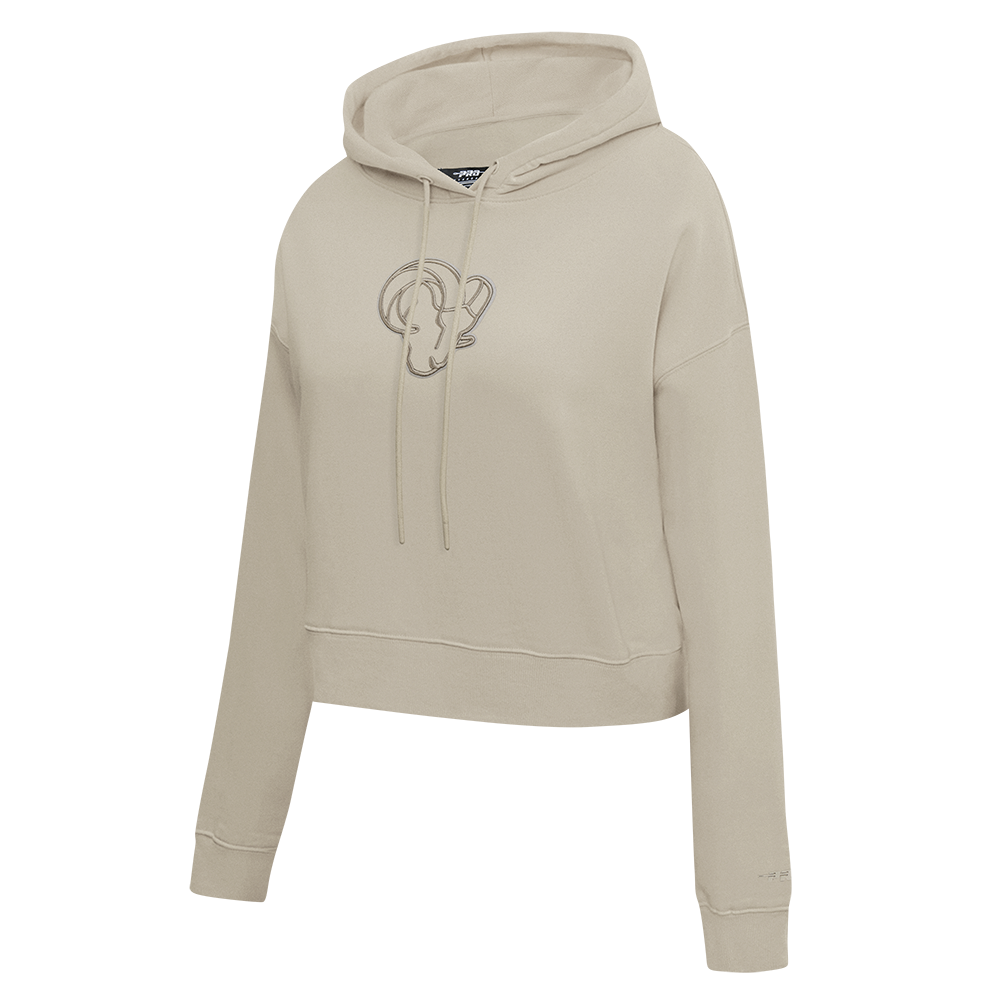 NFL LOS ANGELES RAMS NEUTRAL WOMEN'S CROPPED FLC PO HOODIE (TAUPE)