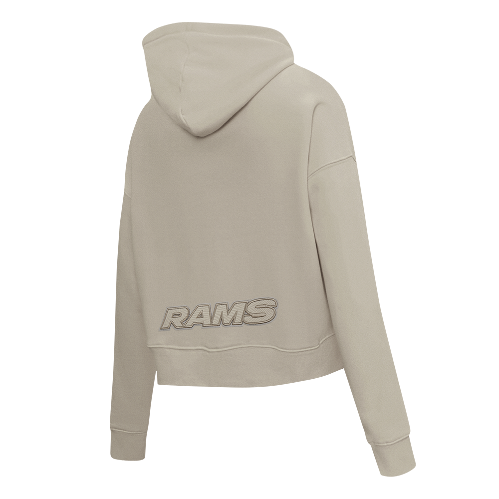 NFL LOS ANGELES RAMS NEUTRAL WOMEN'S CROPPED FLC PO HOODIE (TAUPE)