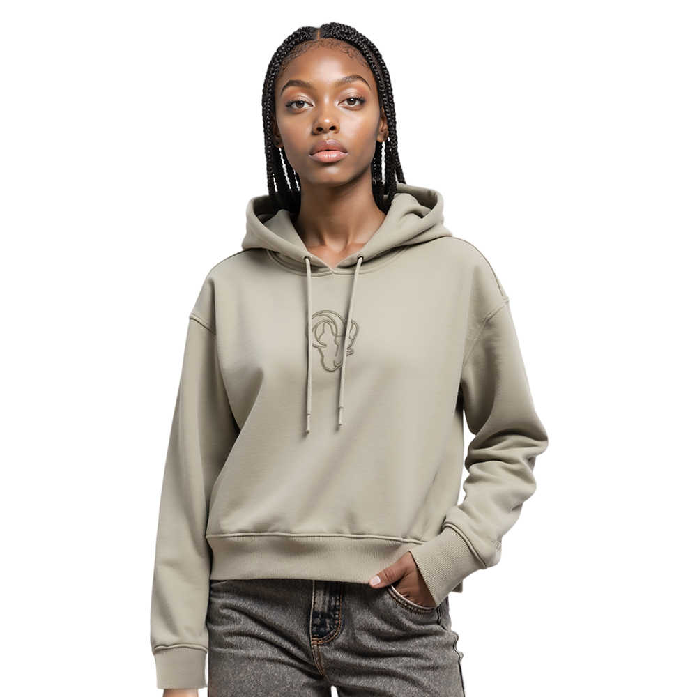 NFL LOS ANGELES RAMS NEUTRAL WOMEN'S CROPPED FLC PO HOODIE (TAUPE)